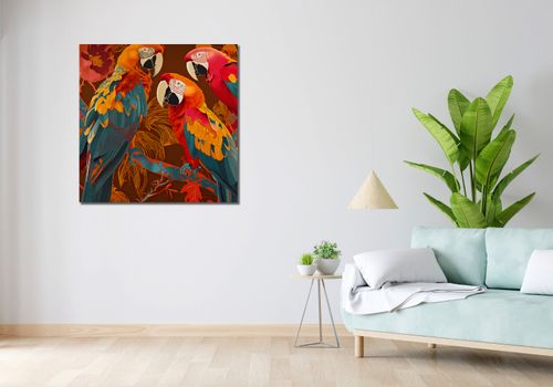 Obraz 90x90cm Kolorowe Ary na Arena.pl