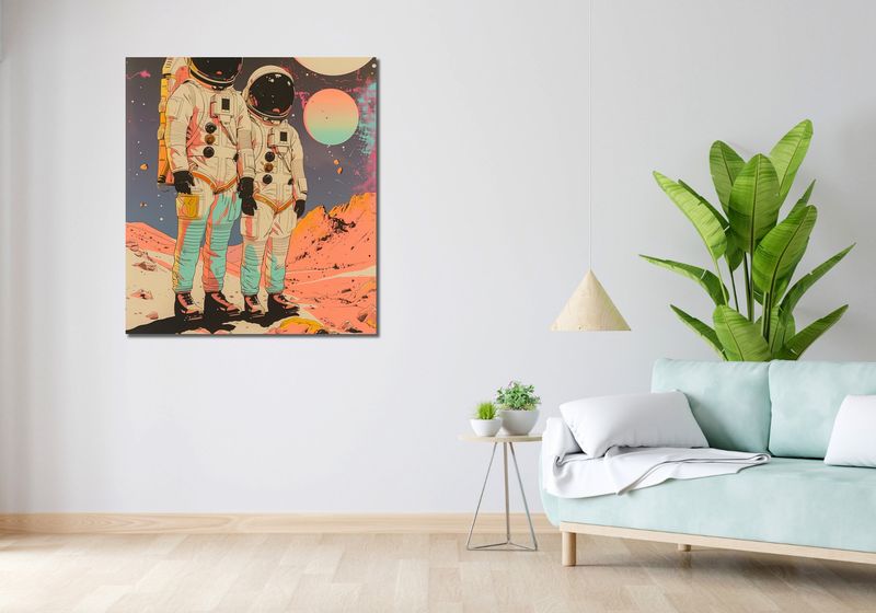 Obraz 90x100cm Astrounauci Kosmonauci zdjęcie 2