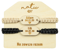 Zestaw bransoletek dla pary grawer imię data PREZENT Natu