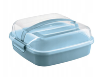 POJEMNIK NA CIASTO Z POKRYWKĄ KWADRATOWY 24 x  24 CM NIEBIESKI