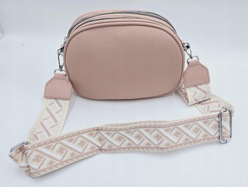 Eric Style - torebka listonoszka skóra ekologiczna pasek BOHO różowy H0113 na Arena.pl