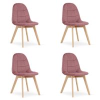 Krzesło tapicerowane velvet zestaw 4 szt. ciemny róż Bora do kuchni