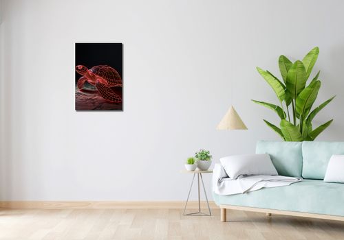 Obraz 40x60cm Neonowy Żółw na Arena.pl