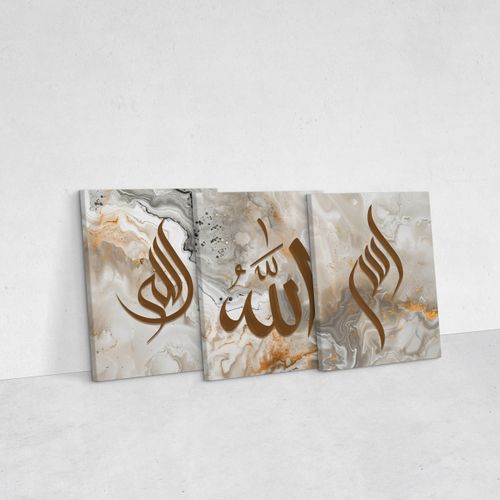 Obrazy Na Płótnie Set Abstrakcja Marmur Boho Islamskie Symbole 90cm x 40cm na Arena.pl