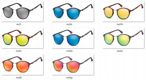 OKRAGŁE Okulary Męskie Lustrzane PRZECIWSŁONECZNE na Arena.pl