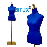 19195 Manekin krawiecki regulowany na stojaku niebieski popiersie tors