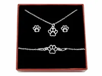 Komplet srebrny małe łapki łapka wyprodukowano w Polsce