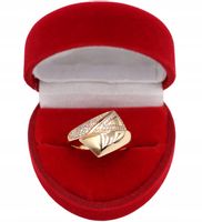 Złoty PIERŚCIONEK ze stali PL 14 USA 7 316L P254