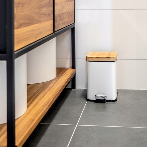 KOSZ POJEMNIK NA ŚMIECI Z POKRYWKĄ BAMBUSOWĄ 3 L na Arena.pl