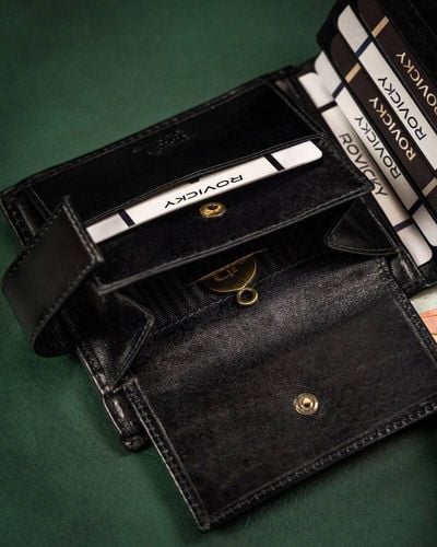 duży, skórzany portfel męski na zatrzask - rovicky na Arena.pl