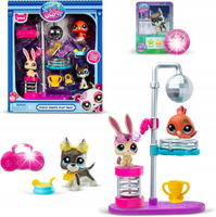 Littlest Pet Shop DISCO NIGHT Zestaw z trzema zwierzątkami Plac imprezowy