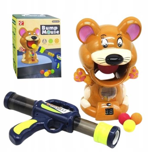 GRA ZRĘCZNOŚCIOWA MYSZ STRZELANIE DO CELU PISTOLET KULKI PREZENT DLA DZIECI na Arena.pl