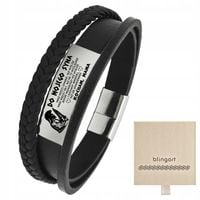 Bransoletka dla Syna z grawerem Prezent na Dzień Dziecka pleciona BLINGART