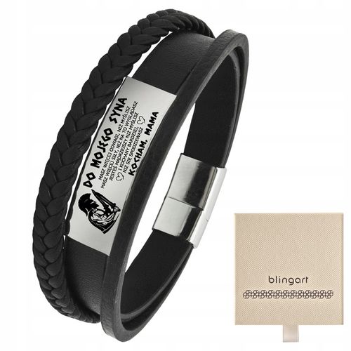 Bransoletka dla Syna z grawerem Prezent na Dzień Dziecka pleciona BLINGART na Arena.pl