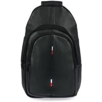 plecak skórzany crossbody czarny bellugio - czarny