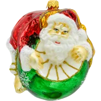 Bombka choinkowa szklana: Święty Mikołaj na bombce: zielony