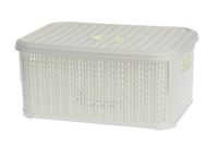 Koszyk kosz prostokątny z pokrywą organizer WILLOW 6 l biały