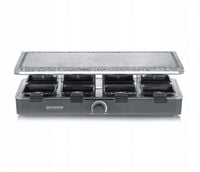 GRILL ELEKTRYCZNY RACLETTE KAMIEŃ CERAMICZNY 1300W 8 PATELNI CZARNY SEVERIN