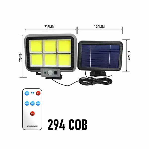 Duży Halogen Solarny Hs-8022 Pilot, Czujnik Ruchu I Zmierzchu 40W 6Cob zdjęcie 5