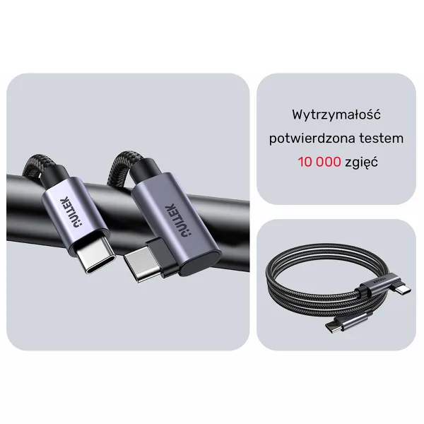 Unitek Kabel USB-C kątowy 90° PD100W 1m zdjęcie 9