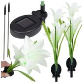 2 X LAMPA SOLARNA LED KWIATY LILIA OŚWIETLENIE OGRODOWE IP 44 ŚWIATŁA 76 CM