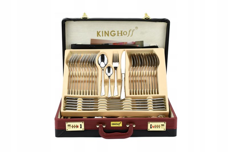 Sztućce w Walizce 72 ele 12 osób Połysk KINGHoff zdjęcie 10