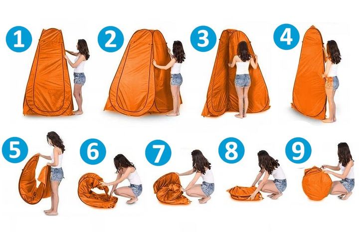 3W1 Namiot Plażowy Przebieralnia Toaleta WC Kabina Prysznic Kempingowy 185c zdjęcie 2