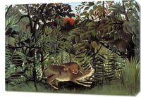 Obraz 70x50cm The Hungry Lion, Rousseau Vintage do Salonu