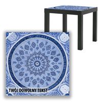 BLAT SZKLANY IKEA LACK Niebieska mozaika z Twoim napisem 55x55cm 090b