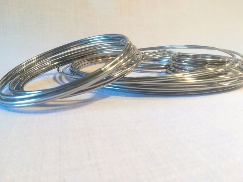 SREBRNA metalowa obręcz kółko do łapacza snów 40cm zdjęcie 2