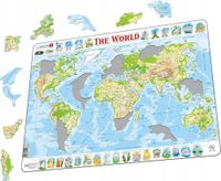 ŁADNE Puzzle Dla CAŁEJ Rodziny Obraz MAPA ŚWIATA Ładne Rozwijają WYOBRAŹNIĘ