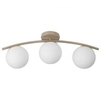 ŻYRANDOL LED E27 BALI-12 51CM BEŻOWO-ZŁOTY STAL SZKŁO