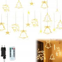 Kurtyna Świetlna Lampki LED Choinkowe Świąteczne Gwiazdki Ciepła biel138LED