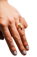 Pierścionek ręcznie wykonany  z naturalnych pereł