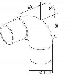 KOLANO OBŁE 90 STOPNI DLA RURY Ø42,4x2, SZLIF NIERDZEWNE na Arena.pl