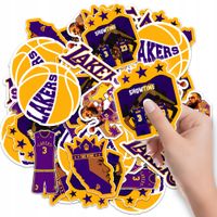 NAKLEJKI NA ZESZYT NALEPKA Z POSTACIAMI KOSZYKÓWKA LAKERS WZORY 6 SZT