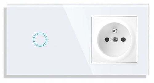 GNIAZDO GNIAZDKO SZKLANE Z BOLCEM Z WŁĄCZNIKIEM POJEDYNCZYM BIAŁE PANEL na Arena.pl