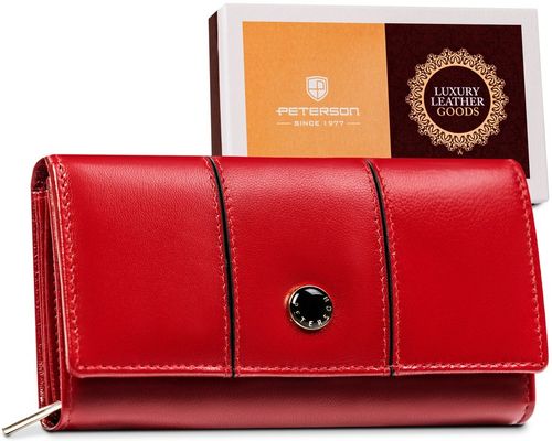 skórzany portfel damski na zatrzask - peterson na Arena.pl