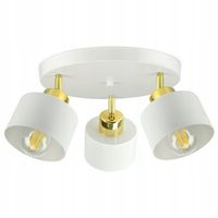 Lampa Sufitowa Żyrandol Biała Złot Roller EG3 LED