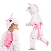 Piżama Dla Dzieci Dziecięca Kigurumi Onesie Jednorożec Jasny Róż 125-135 cm
