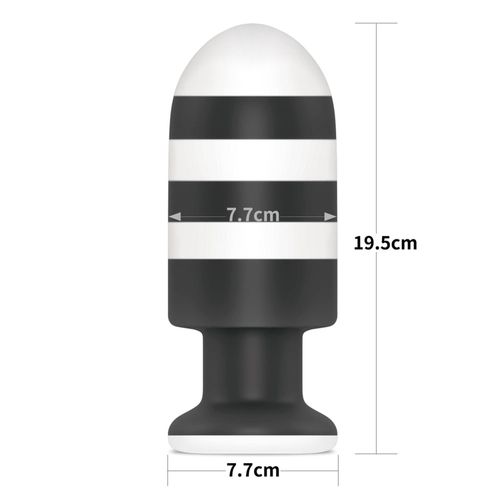 Zatyczka Analna Czarno-Biała Silikonowa Korek Analny Plug 19,5 Cm na Arena.pl