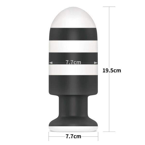 Zatyczka Analna Czarno-Biała Silikonowa Korek Analny Plug 19,5 Cm zdjęcie 3