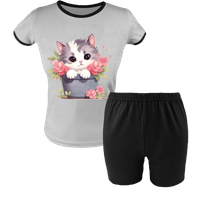 Krótka Piżama dziecięca Kotek