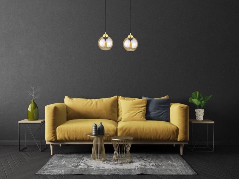 Lampa wisząca 2xE27 AMBRE GOLD zdjęcie 2