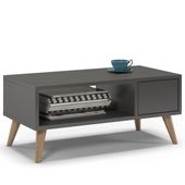 Stolik kawowy, SKAND, 80x40x35 cm, grafit, mat | TYLETEGOTU