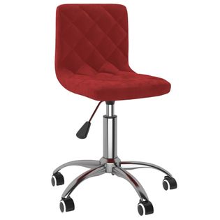 Obrotowe Krzesło Biurowe, Winna Czerwień, Obite Aksamitem