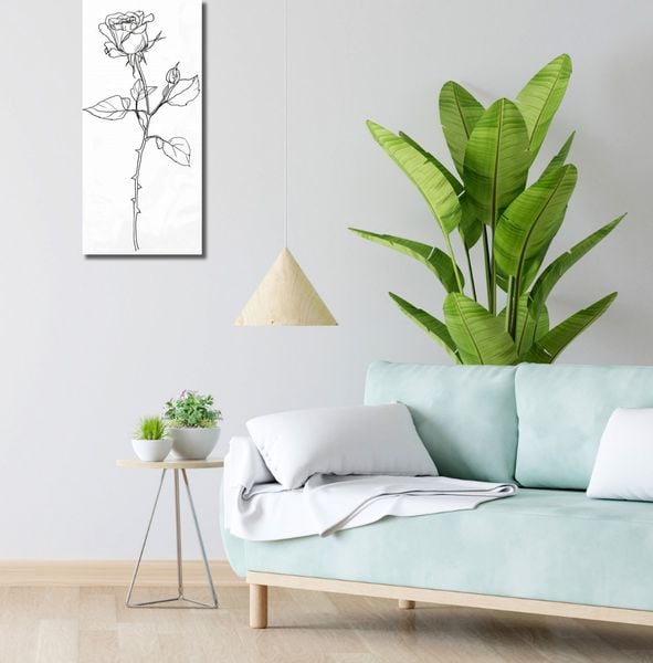 Obraz 30x70cm Kontur Róży zdjęcie 2