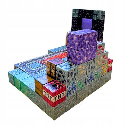 KLOCKI MAGNETYCZNE SZEŚCIANY ZESTAW 100 KLOCKÓW + 1 LUDZIK BLOKI PIKSELE na Arena.pl