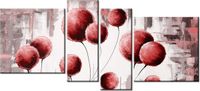 120CM 55 OBRAZ 4 ELEM ABSTRAKCYJNE DMUCHAWCE CZERWIENI ŚCIENNY