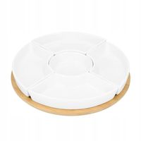 Półmisek na przekąski zestaw 5 x miseczka biała ceramika OBROTOWY TALERZ